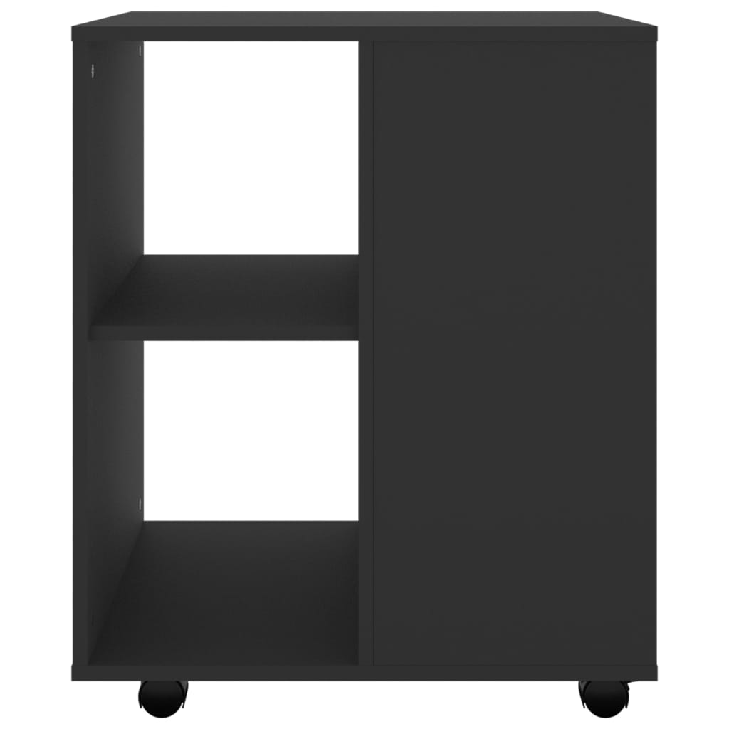 Armoire à roulettes Noir 60x53x72 cm Bois d’ingénierie