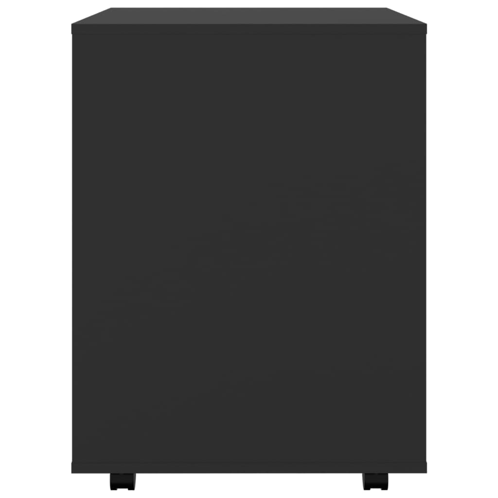 Armoire à roulettes Noir 60x53x72 cm Bois d’ingénierie