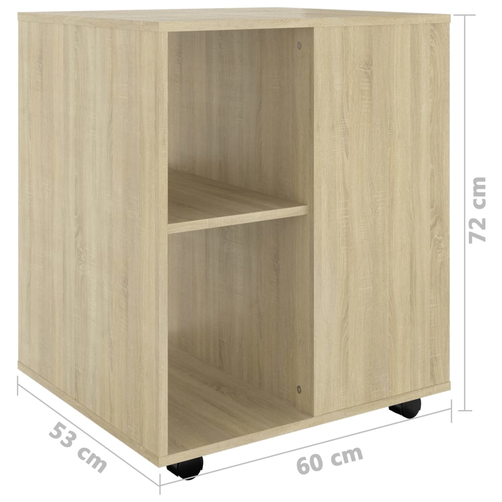 Armoire à roulettes Chêne Sonoma 60x53x72 cm Aggloméré