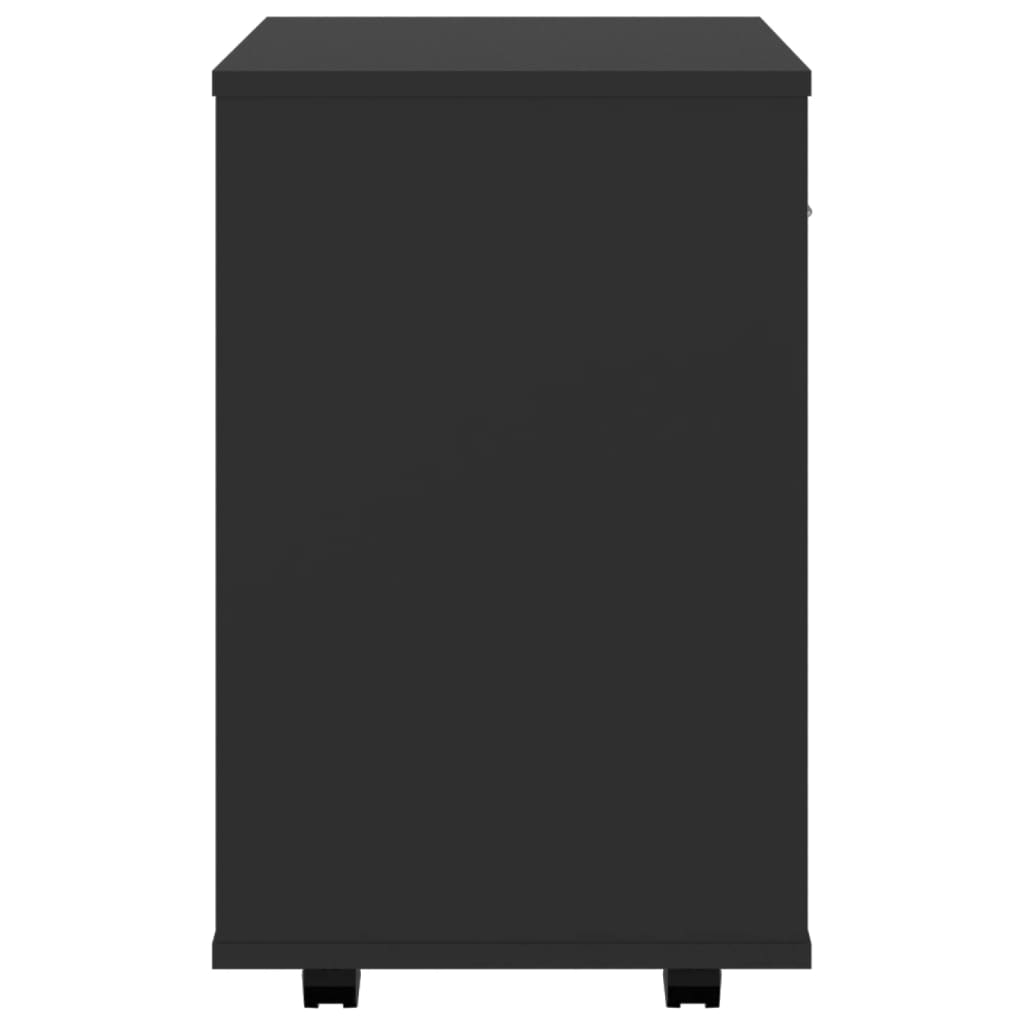 Armoire à roulettes Noir 46x36x59 cm Bois d'ingénierie
