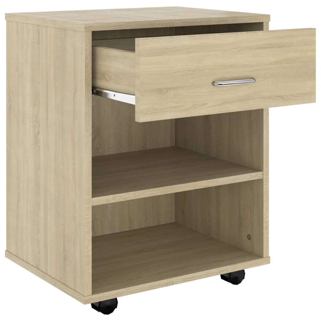 Armoire à roulettes Chêne sonoma 46x36x59 cm Bois d’ingénierie