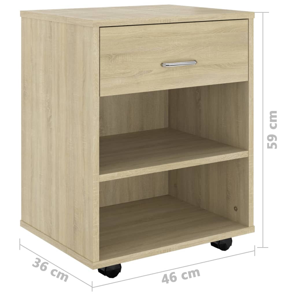 Armoire à roulettes Chêne sonoma 46x36x59 cm Bois d’ingénierie