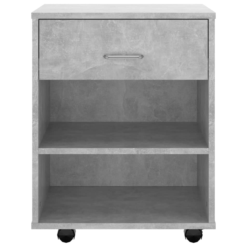 Armoire à roulettes Gris béton 46x36x59 cm Bois d’ingénierie