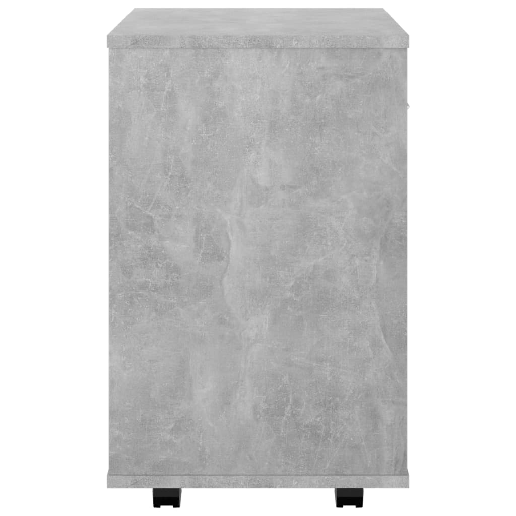 Armoire à roulettes Gris béton 46x36x59 cm Bois d’ingénierie