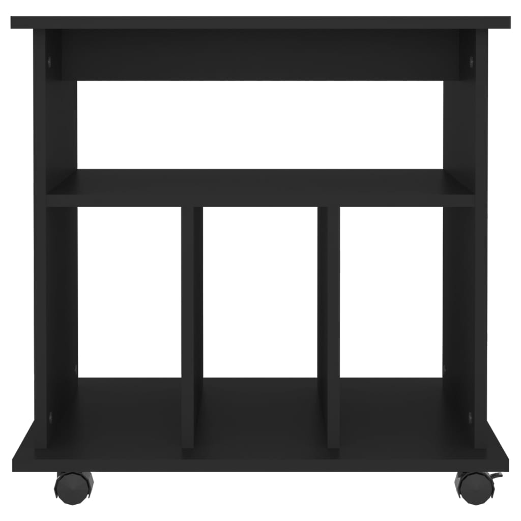 Armoire à roulettes Noir 60x45x60 cm Bois d’ingénierie