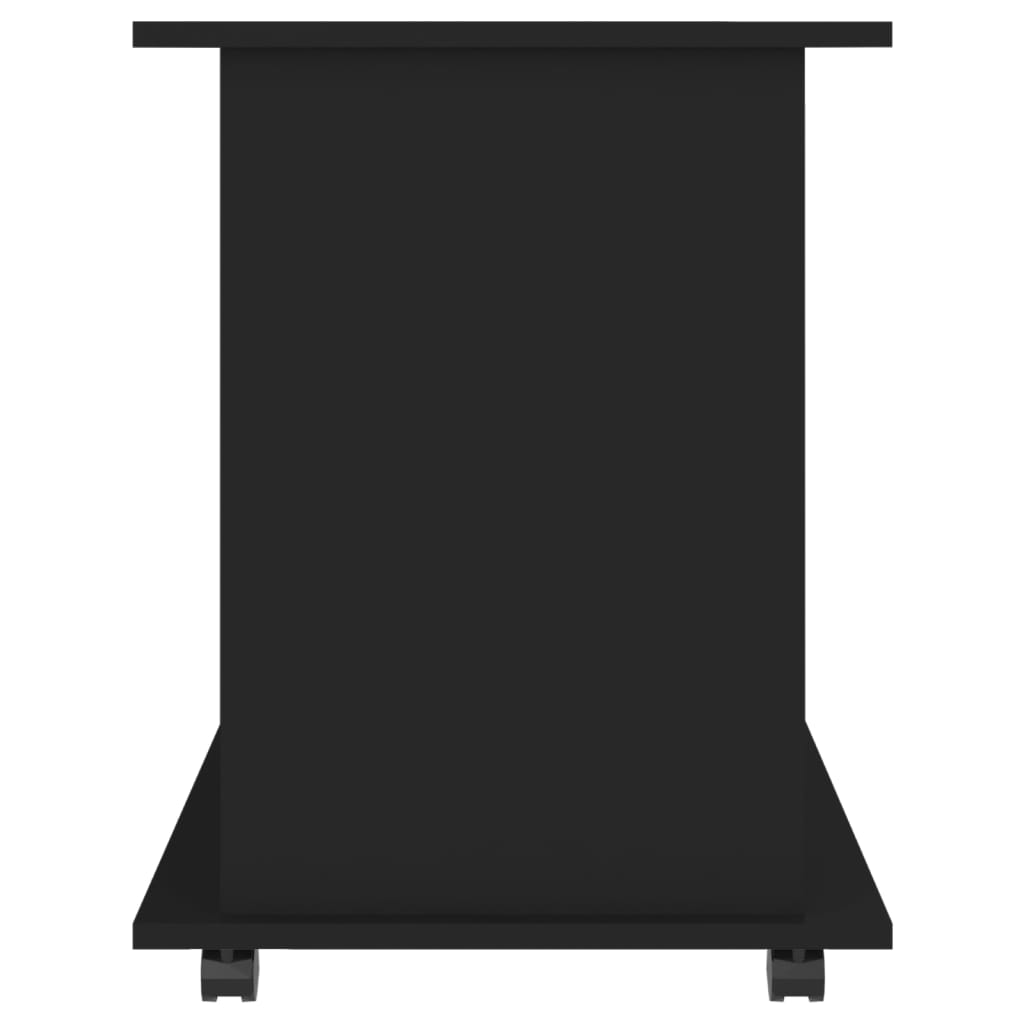 Armoire à roulettes Noir 60x45x60 cm Bois d’ingénierie