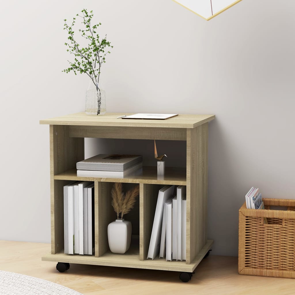 Armoire à roulettes Chêne sonoma 60x45x60 cm Bois d’ingénierie