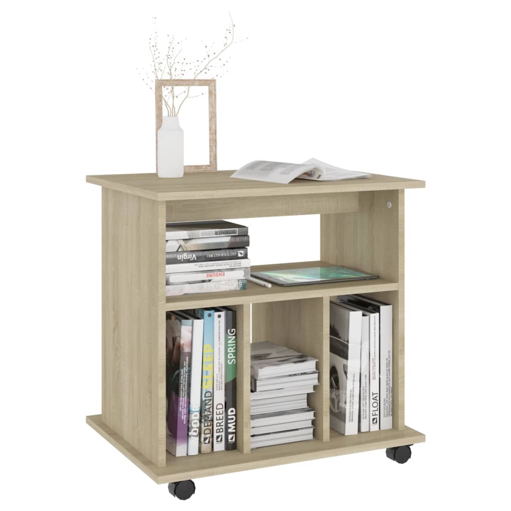 Armoire à roulettes Chêne sonoma 60x45x60 cm Bois d’ingénierie