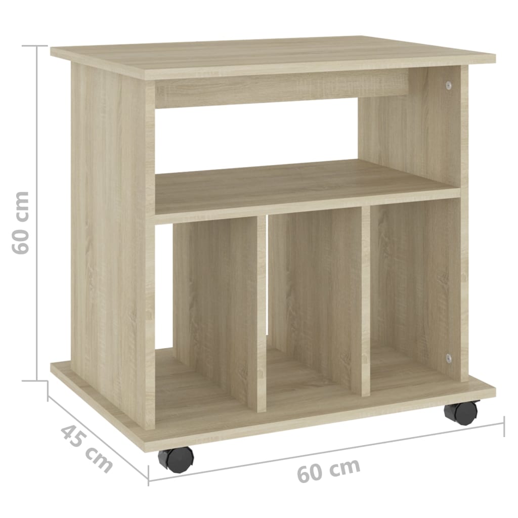 Armoire à roulettes Chêne sonoma 60x45x60 cm Bois d’ingénierie