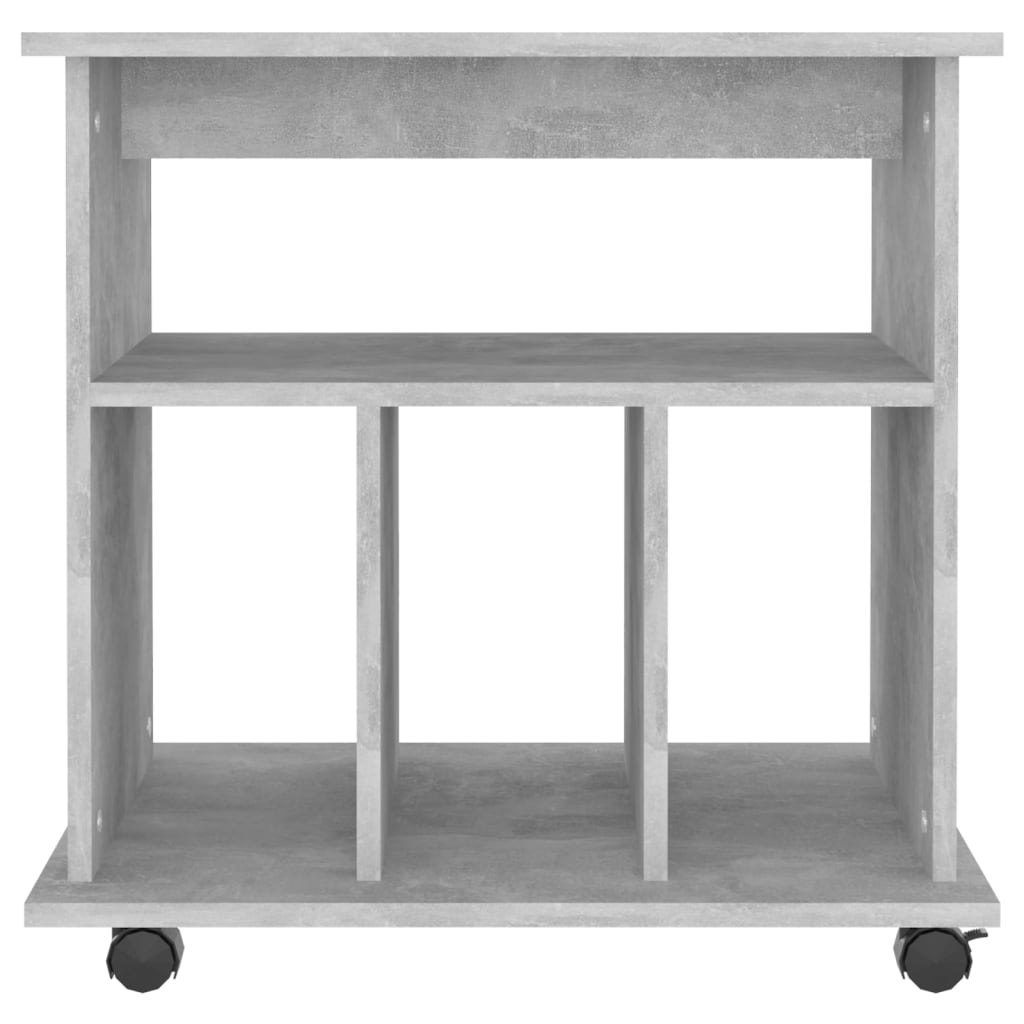 Armoire à roulettes Gris béton 60x45x60 cm Bois d’ingénierie