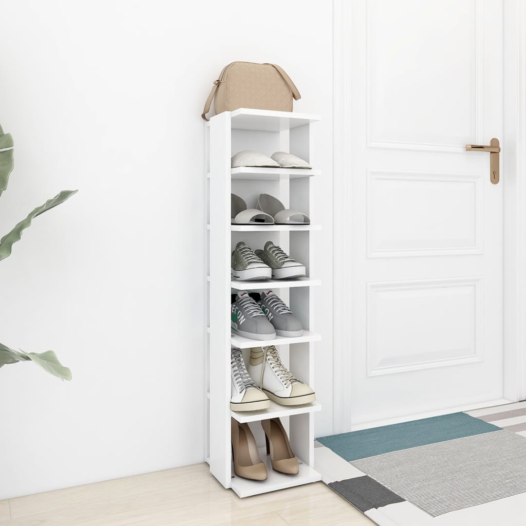 Armoire à chaussures Blanc 27,5x27x102 cm Bois d'ingénierie - XIOS