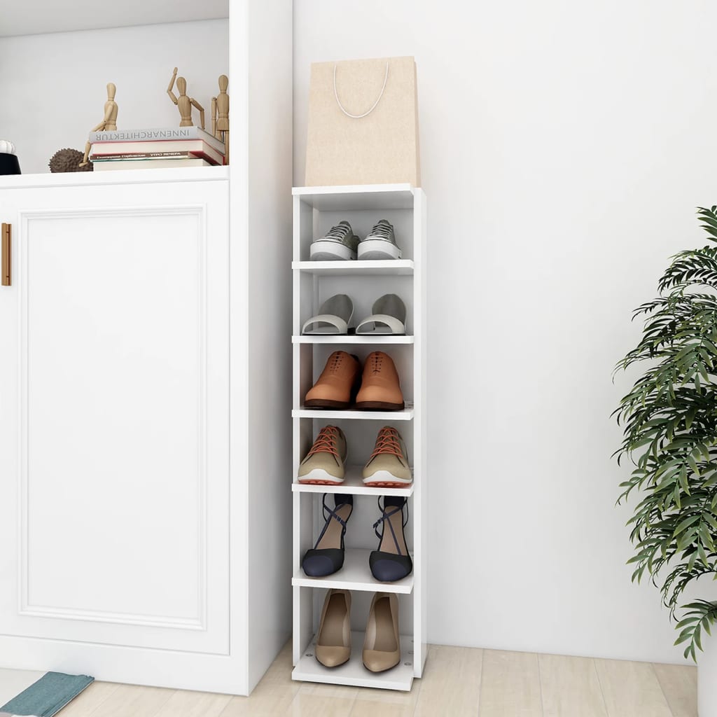 Armoire à chaussures Blanc 27,5x27x102 cm Bois d'ingénierie XIOS