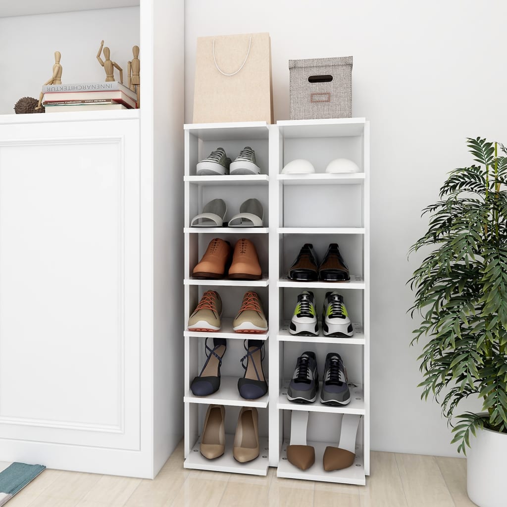 Armoires à chaussures 2 pcs Blanc 27,5x27x102cm bois ingénierie - XIOS