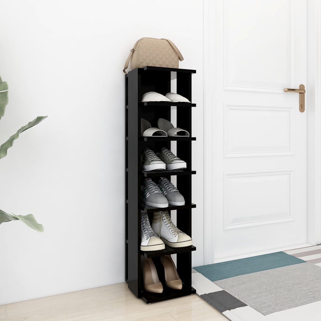 Armoire à chaussures Noir 27,5x27x102 cm Bois d'ingénierie - XIOS