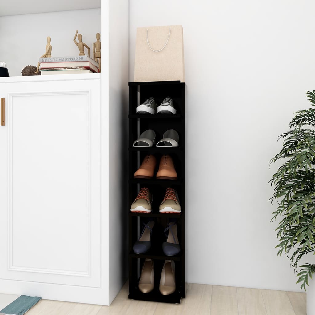 Armoire à chaussures Noir 27,5x27x102 cm Bois d'ingénierie - XIOS