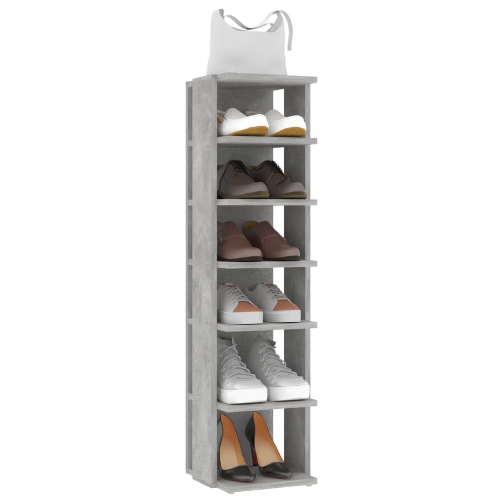 Armoire à chaussures Gris béton 27,5x27x102cm Bois d'ingénierie - XIOS