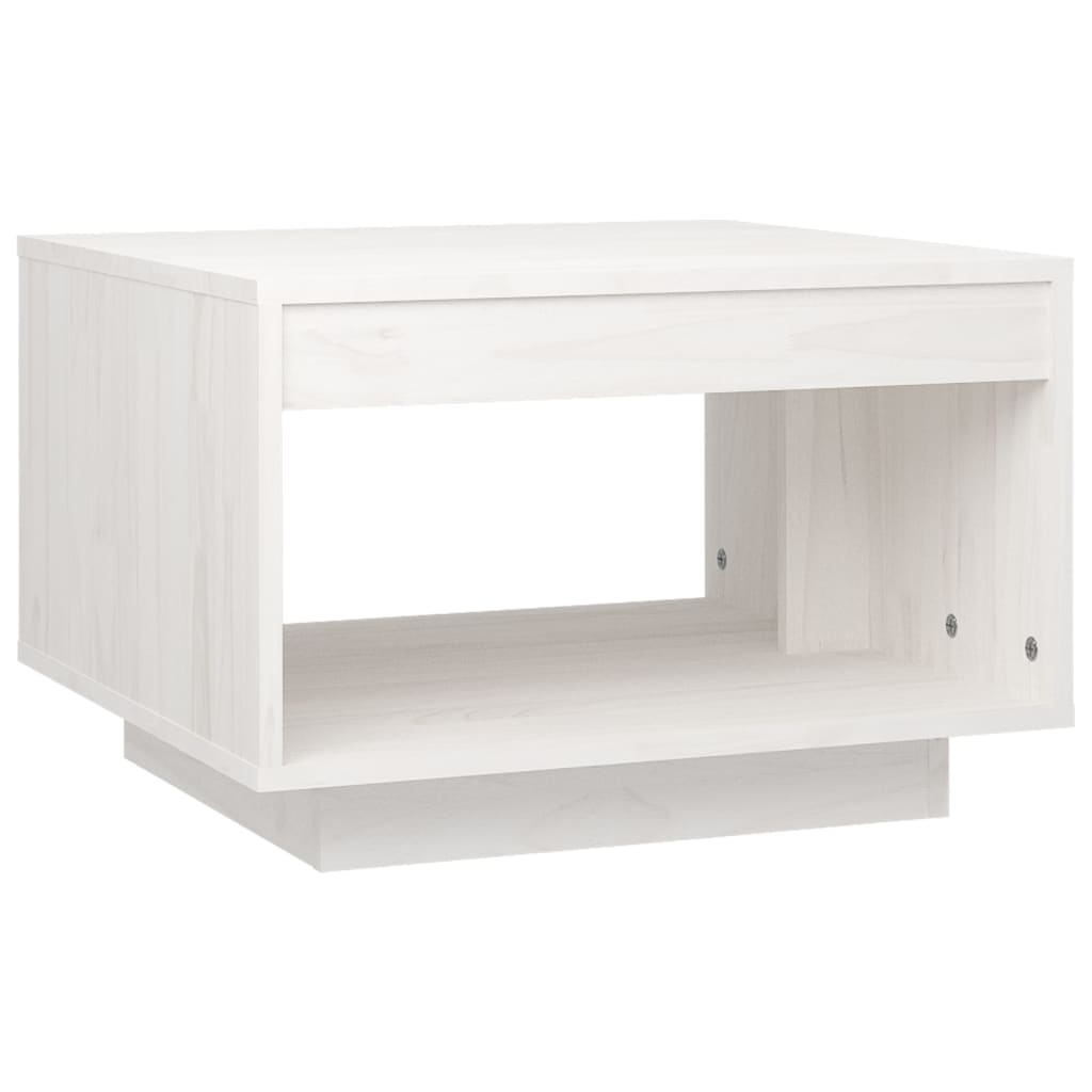 Table basse blanc 50x50x33,5 cm bois de pin massif - XIOS