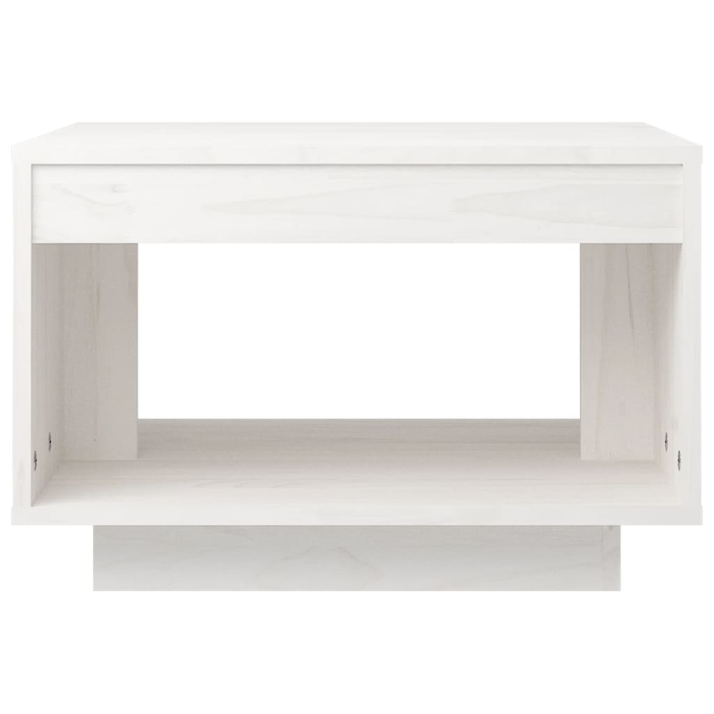 Table basse blanc 50x50x33,5 cm bois de pin massif - XIOS