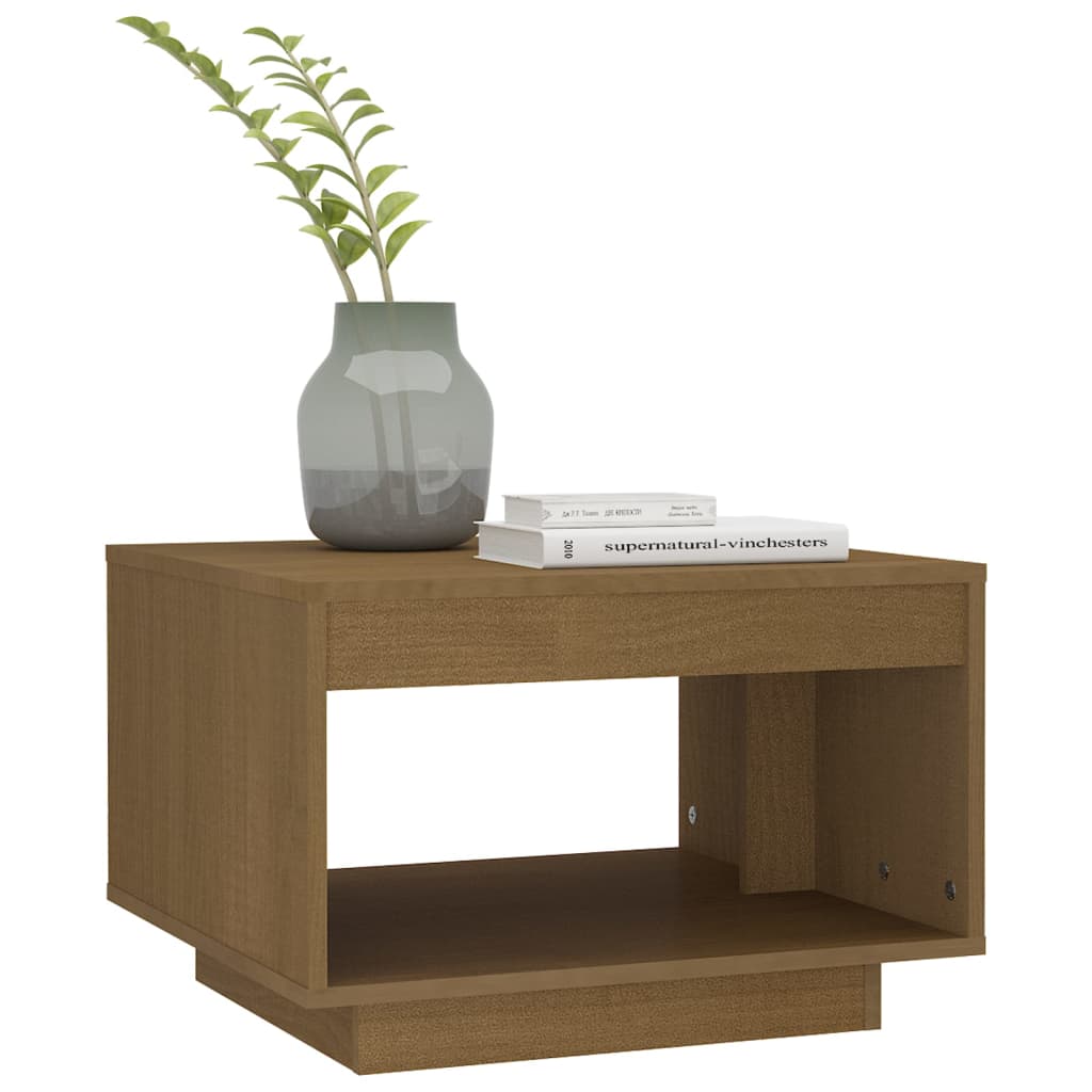 Table basse marron miel 50x50x33,5 cm bois de pin massif Tables basses vidaXL