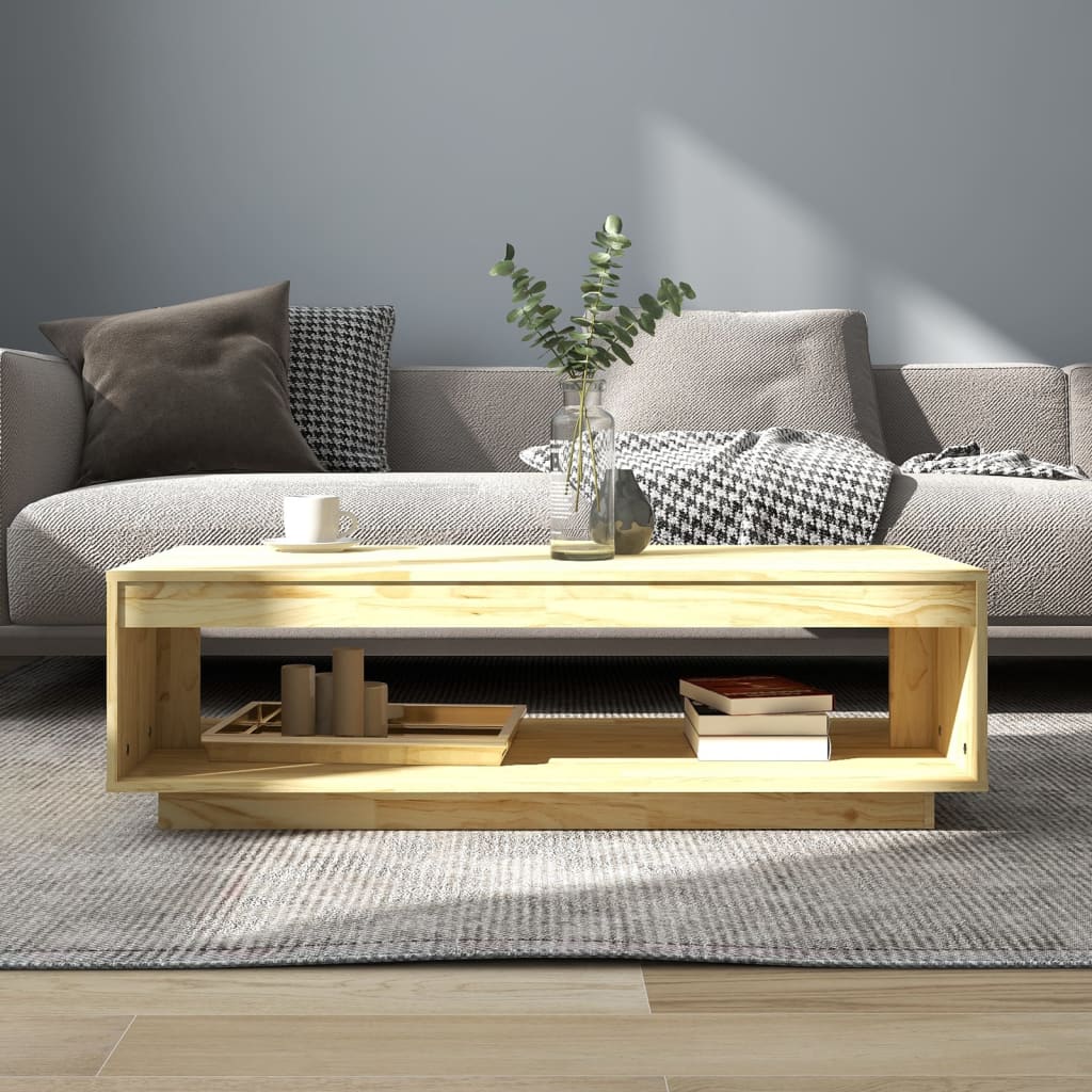 Table basse 110x50x33,5 cm bois de pin massif - XIOS