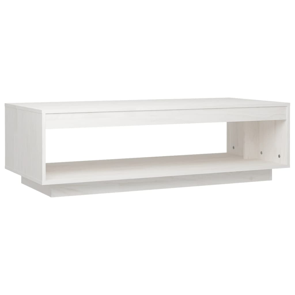 Table basse blanc 110x50x33,5 cm bois de pin massif - XIOS