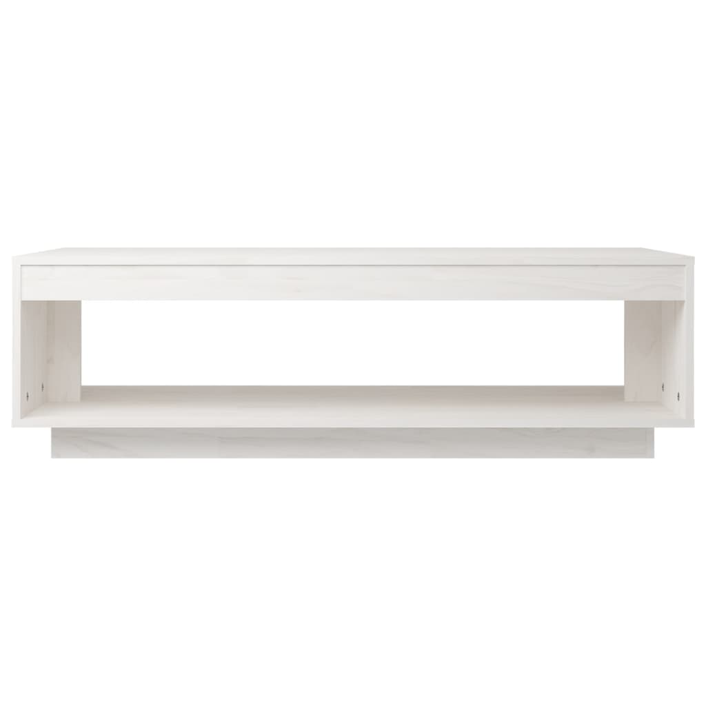 Table basse blanc 110x50x33,5 cm bois de pin massif - XIOS
