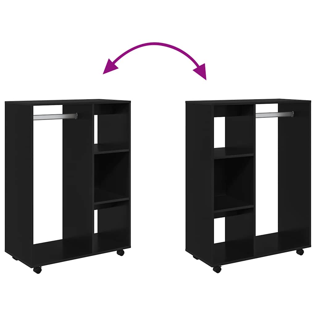 Garde-robe Noir 80x40x110 cm Bois d’ingénierie - XIOS