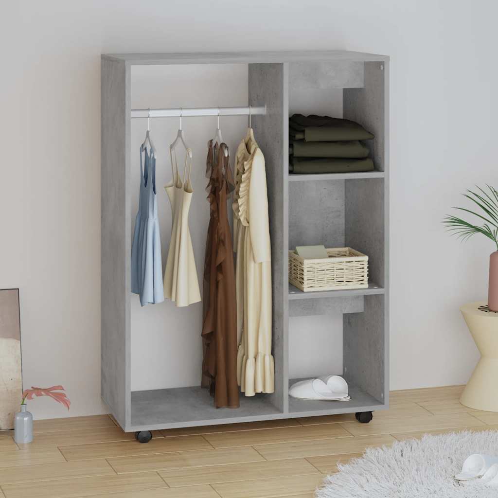 Garde-robe Gris béton 80x40x110 cm Bois d’ingénierie - XIOS