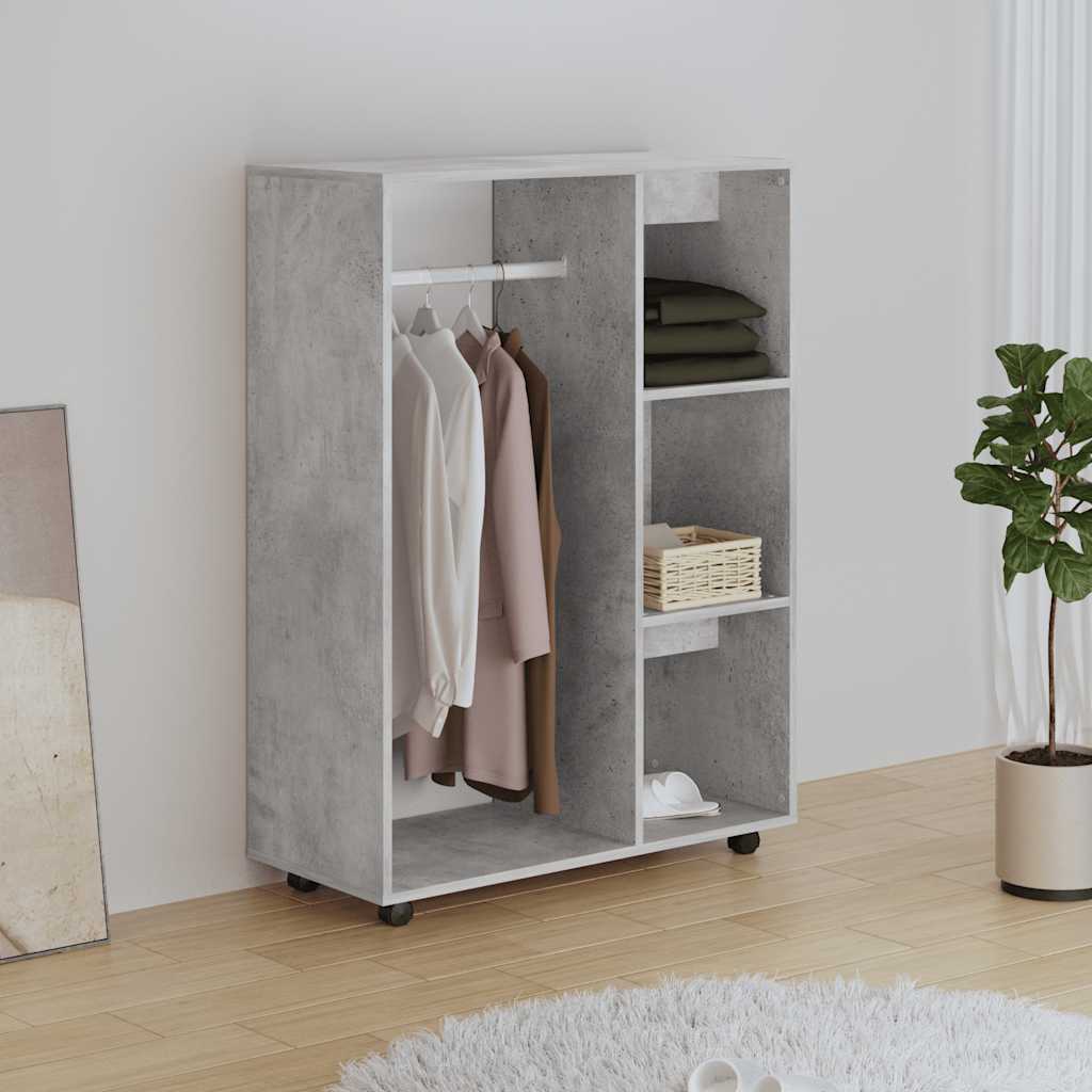 Garde-robe Gris béton 80x40x110 cm Bois d’ingénierie - XIOS