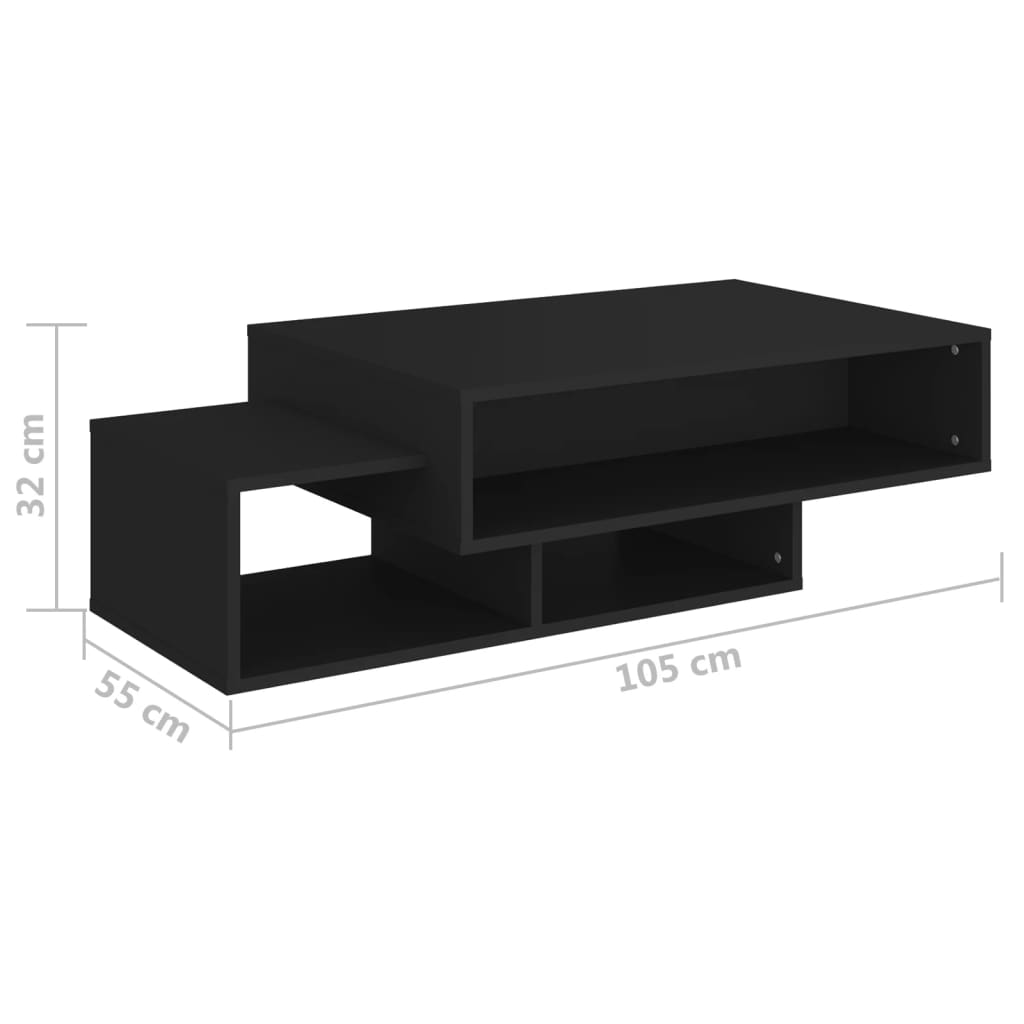 Table basse Noir 105x55x32 cm Bois d’ingénierie - XIOS