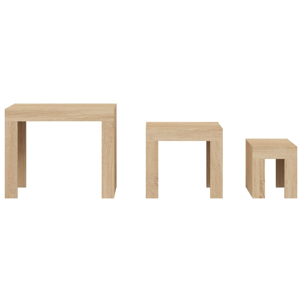 Tables basses gigognes 3 pcs chêne sonoma bois d'ingénierie - XIOS
