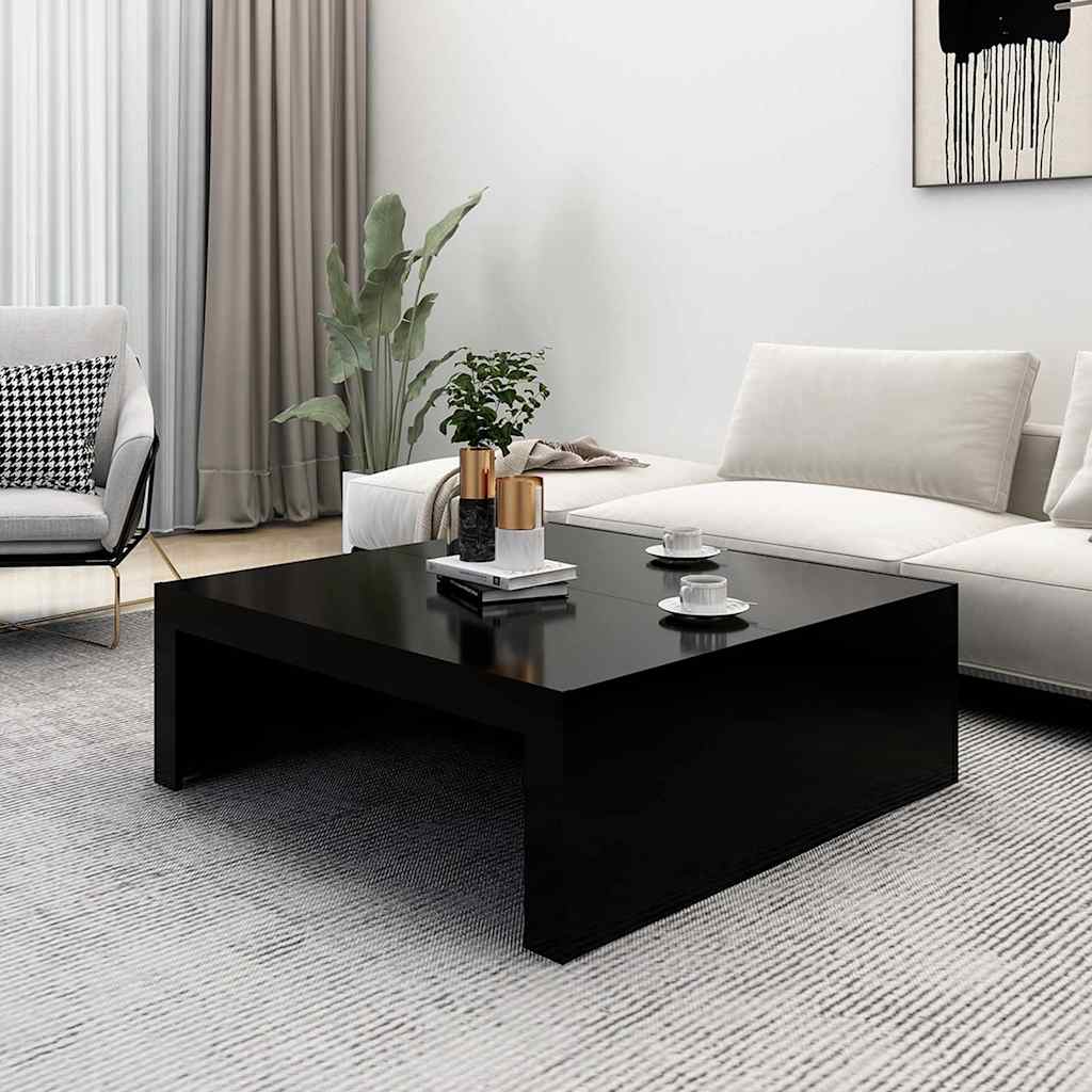 Table basse noir 100x100x35 cm bois d'ingénierie - XIOS