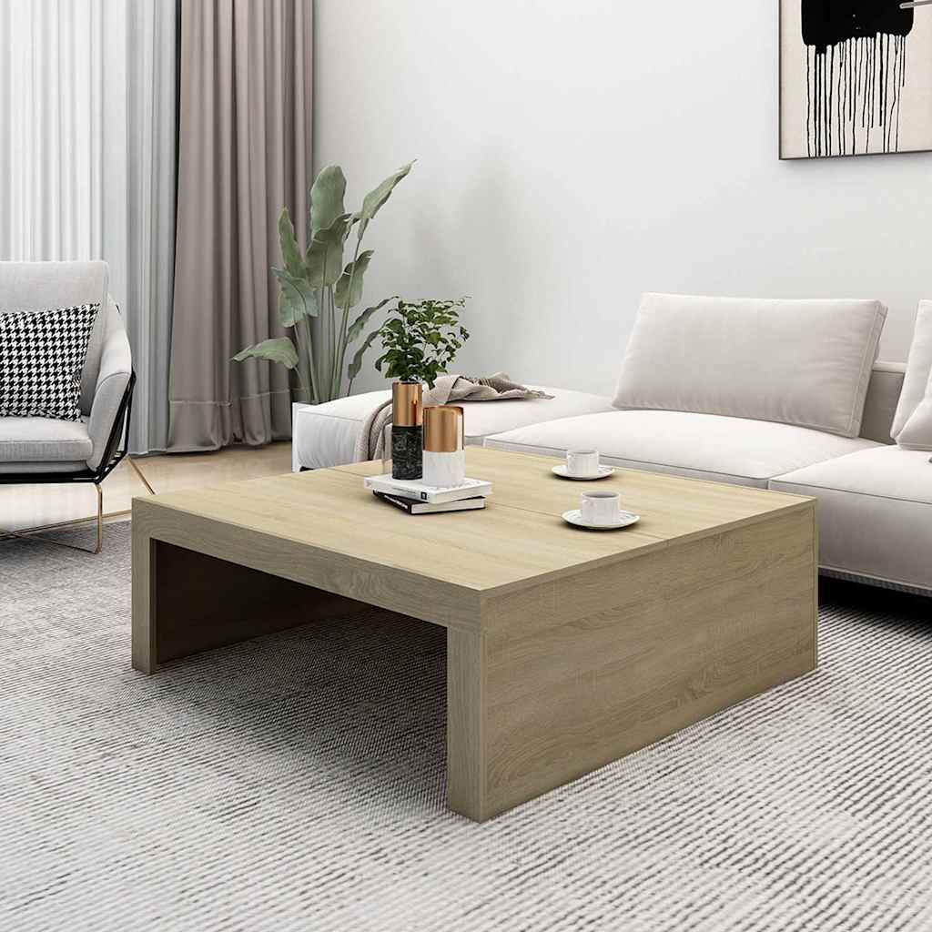 Table basse Chêne sonoma 100x100x35 cm Bois d'ingénierie - XIOS