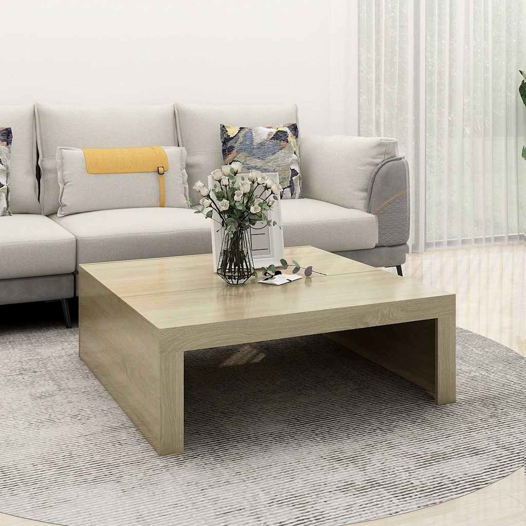 Table basse Chêne sonoma 100x100x35 cm Bois d'ingénierie - XIOS