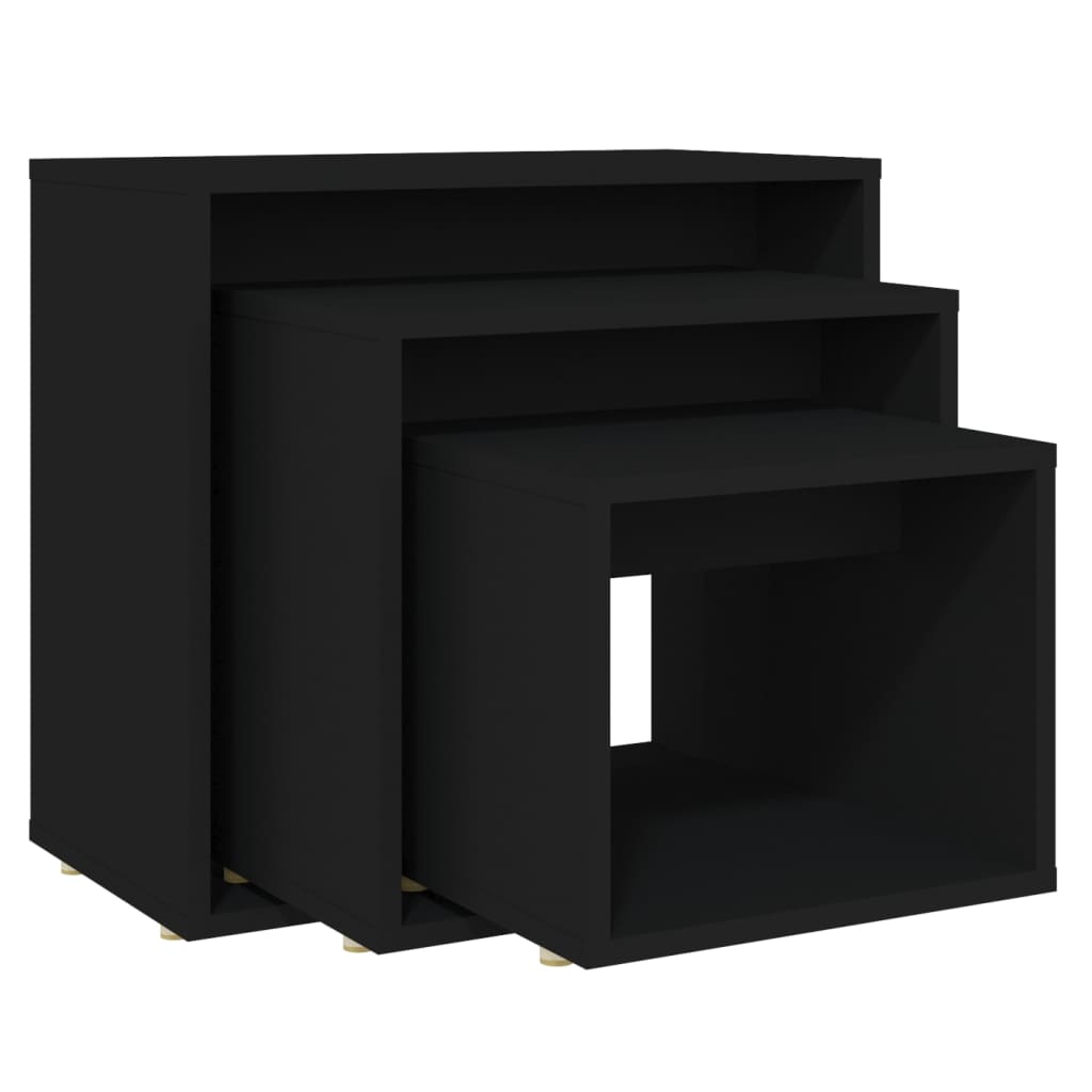 Tables gigognes 3 pcs Noir Aggloméré - XIOS