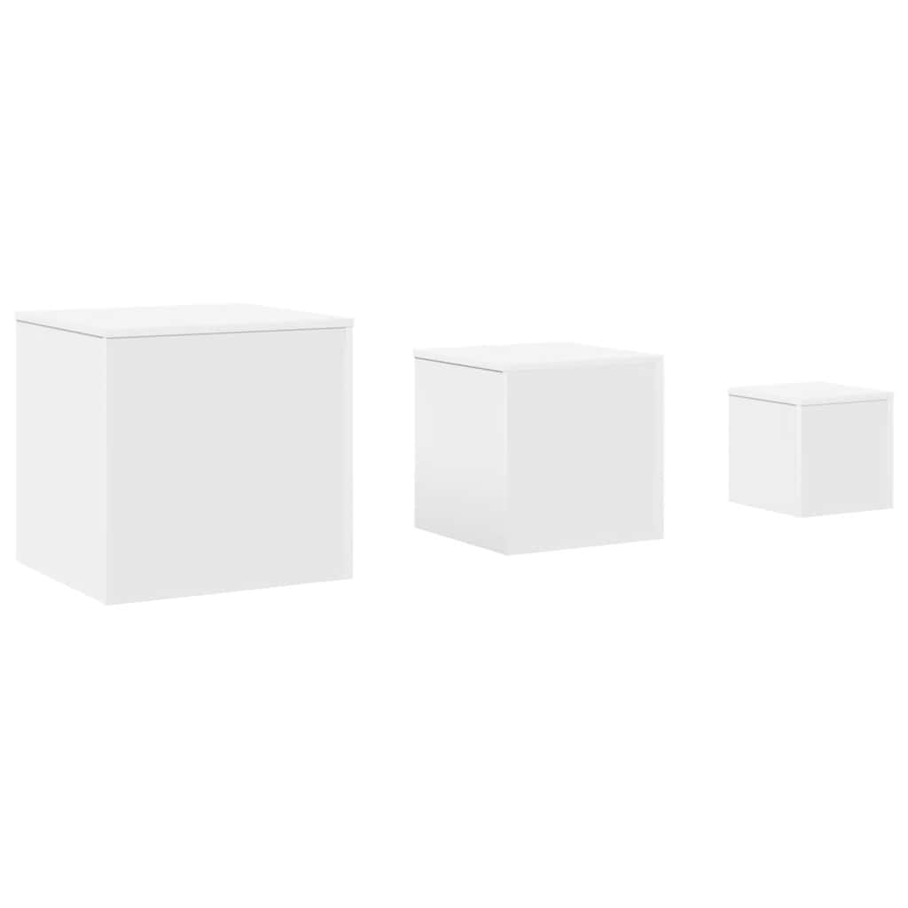 Tables d'appoint 3 pcs Blanc Bois d’ingénierie - XIOS