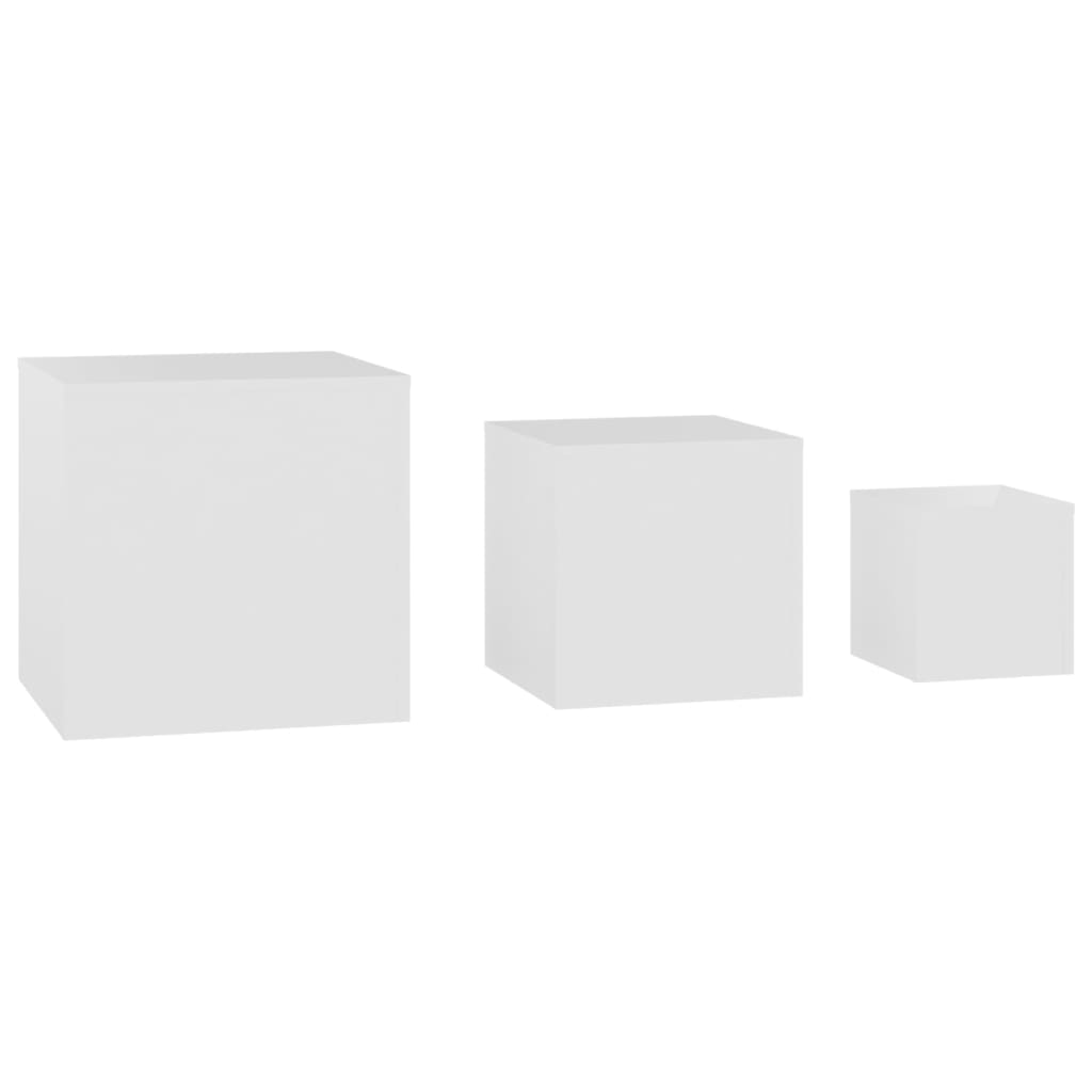 Tables d'appoint 3 pcs Blanc Bois d’ingénierie - XIOS
