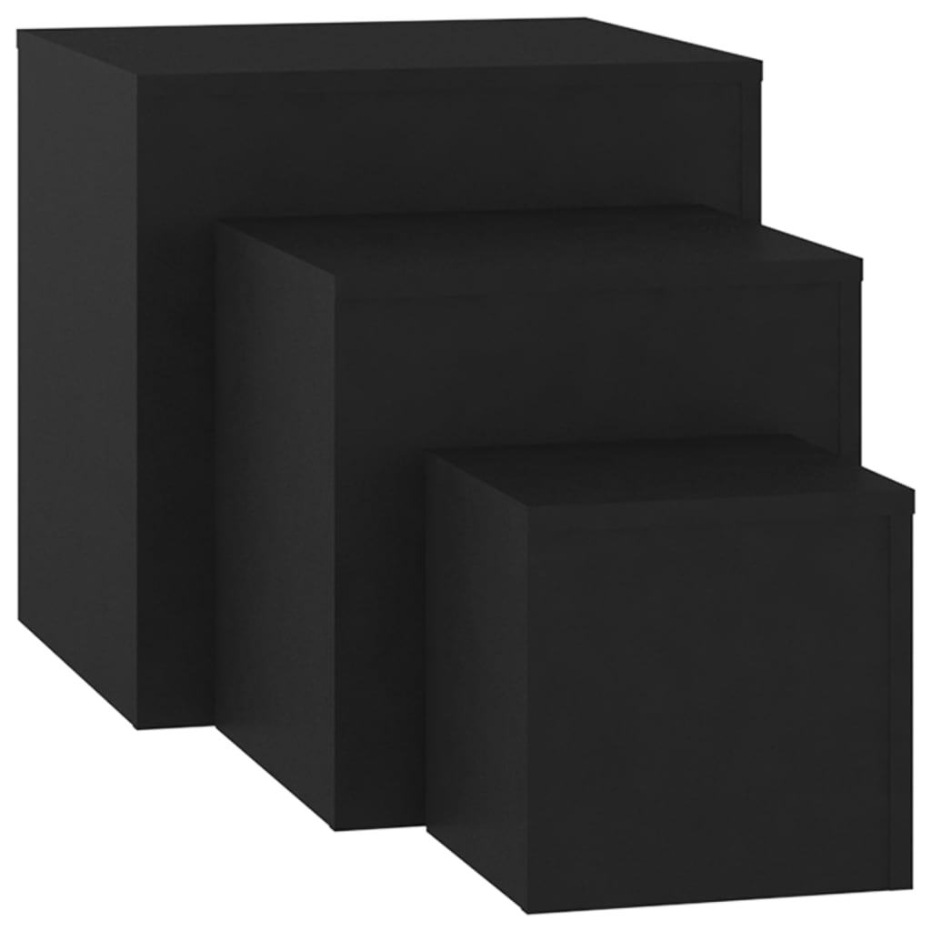 Tables d'appoint 3 pcs Noir Bois d’ingénierie - XIOS