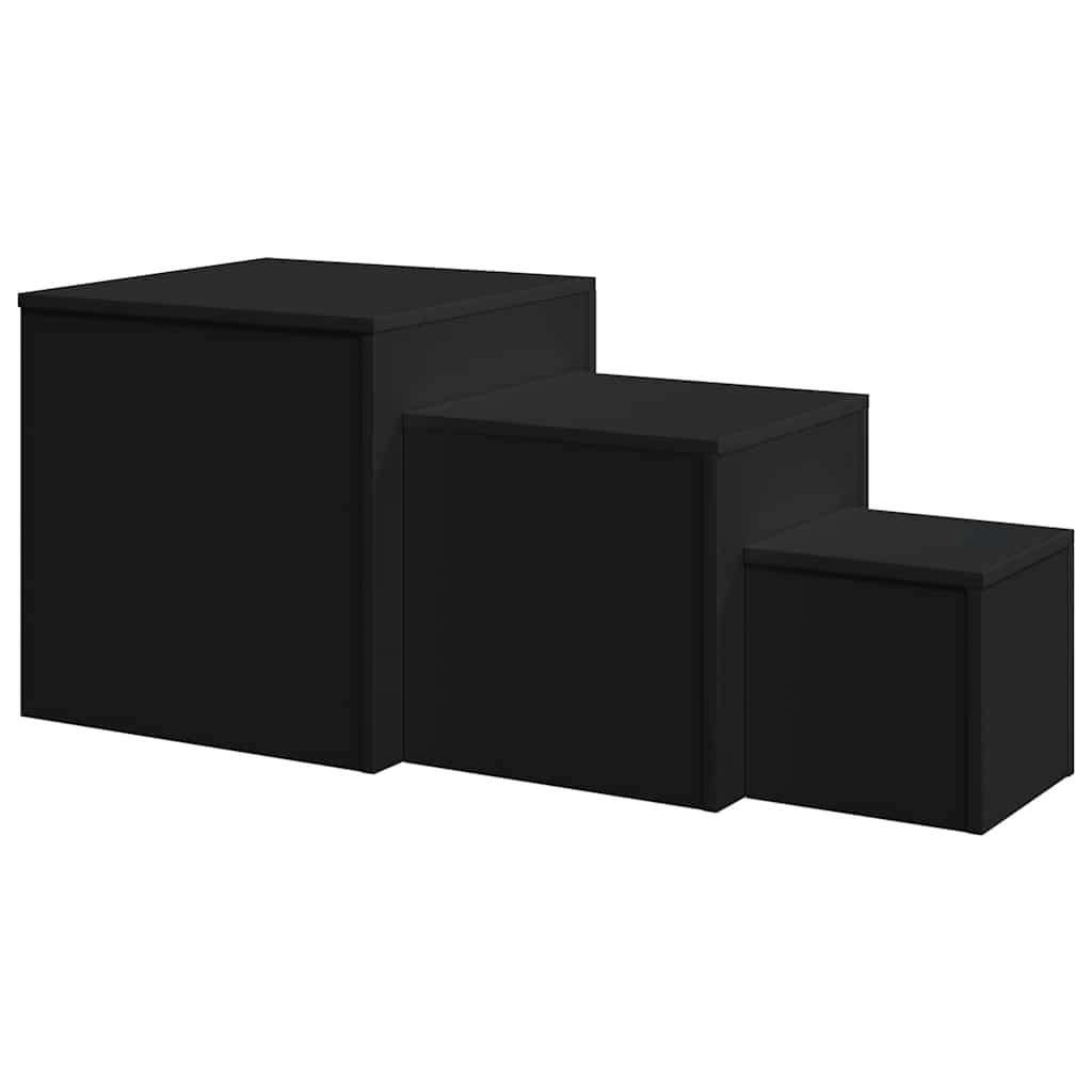 Tables d'appoint 3 pcs Noir Bois d’ingénierie - XIOS
