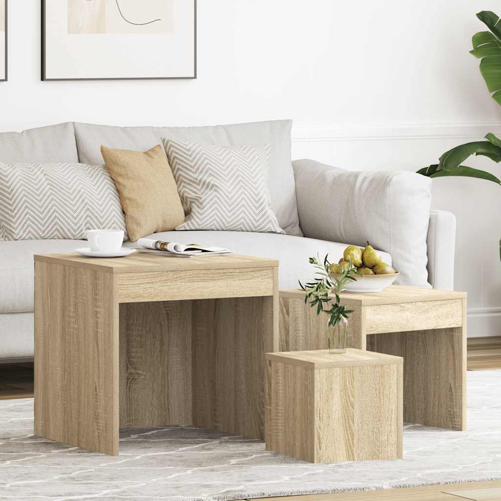 Tables gigognes 3 pcs Chêne sonoma Aggloméré - XIOS