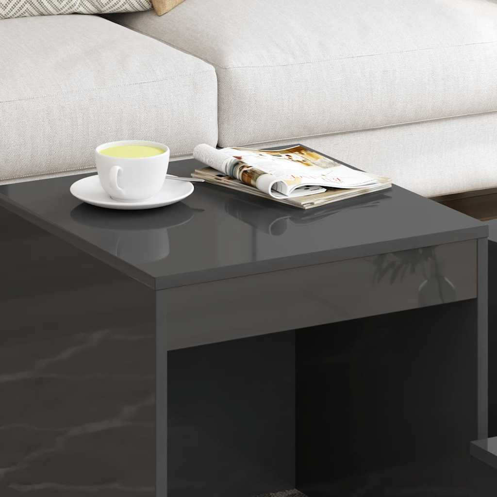 Tables gigognes 3 pcs Gris brillant Bois d'ingénierie - XIOS