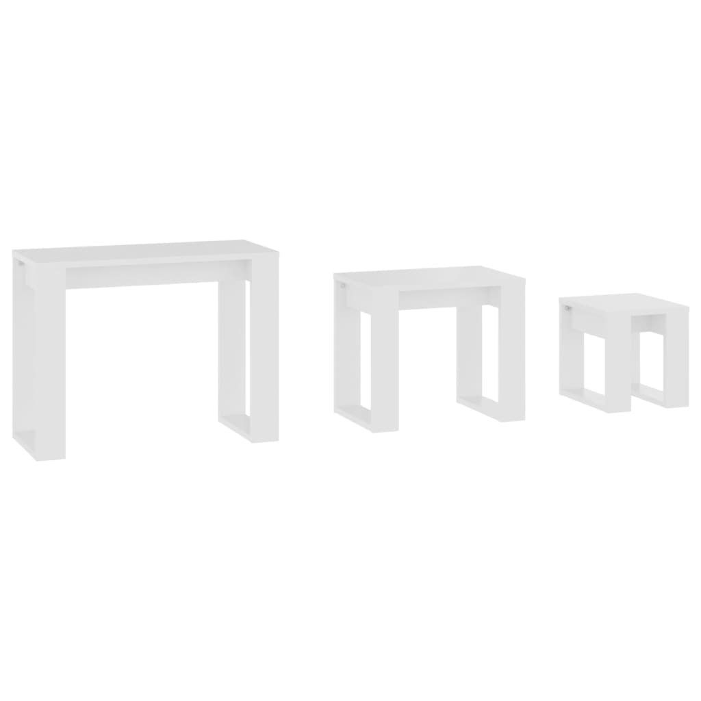 Tables gigognes 3 pcs Blanc Bois d'ingénierie - XIOS