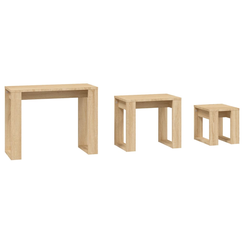 Tables gigognes 3 pcs Chêne sonoma Bois d'ingénierie - XIOS