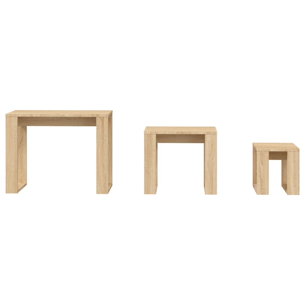 Tables gigognes 3 pcs Chêne sonoma Bois d'ingénierie - XIOS