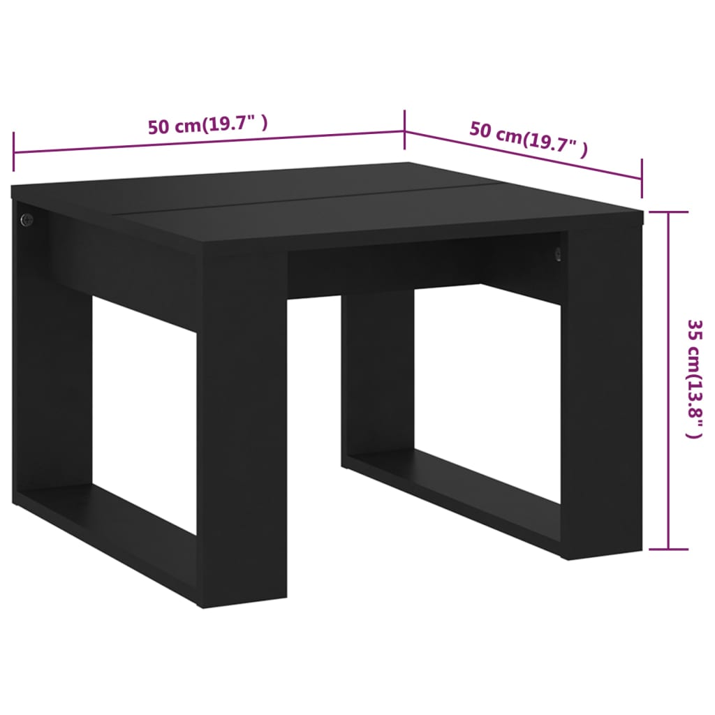 Table d'appoint Noir 50x50x35 cm Bois d’ingénierie Tables basses vidaXL