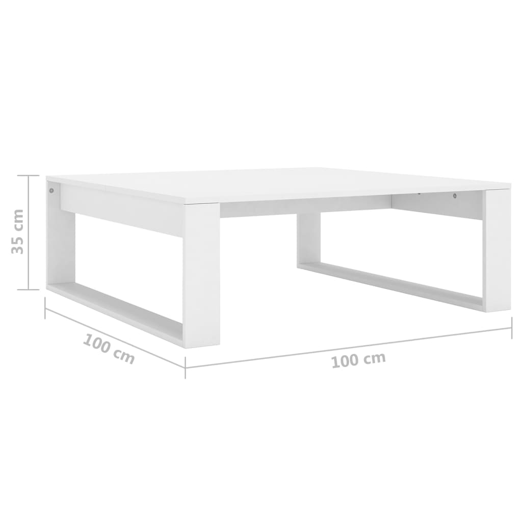 Table basse Blanc 100x100x35 cm Bois d’ingénierie - XIOS