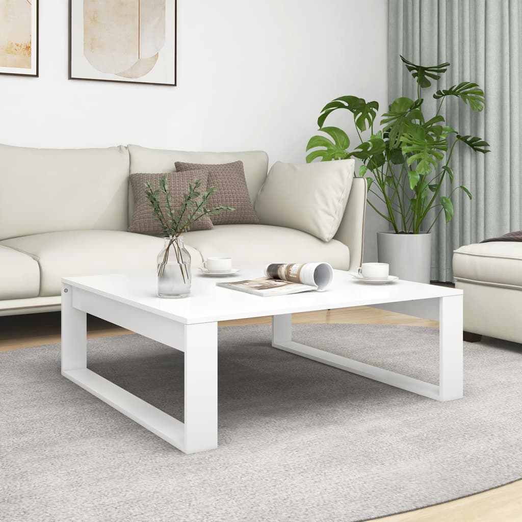 Table basse Blanc 100x100x35 cm Bois d’ingénierie - XIOS