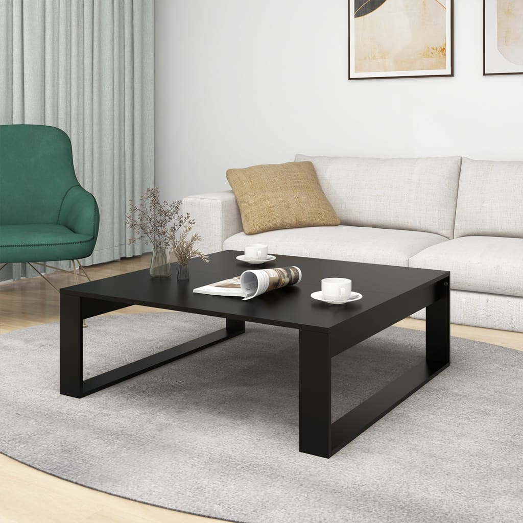 Table basse Noir 100x100x35 cm Bois d’ingénierie - XIOS