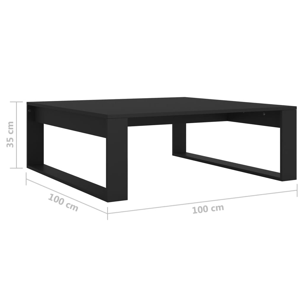 Table basse Noir 100x100x35 cm Bois d’ingénierie - XIOS