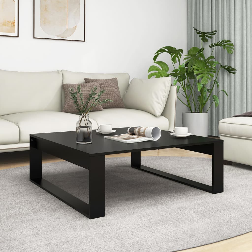 Table basse Noir 100x100x35 cm Bois d’ingénierie - XIOS